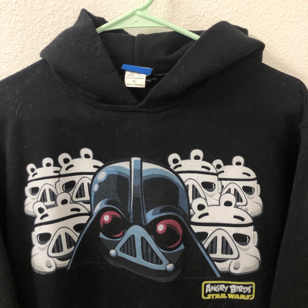 Star Wars angry birds hoodie black youth large - Picture 2 of 5